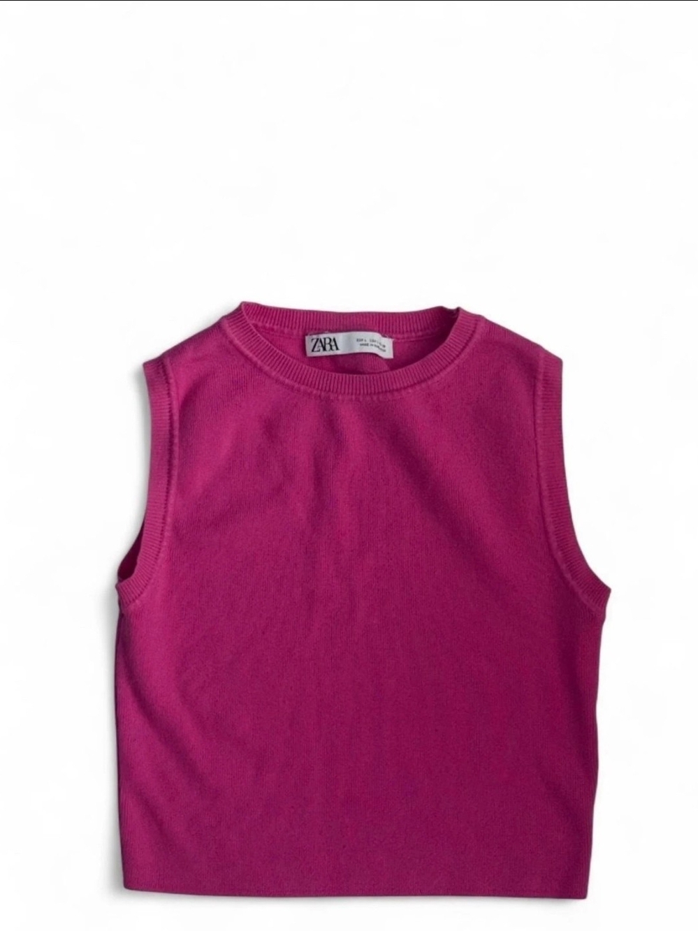 Zara Bright Fuchsia Sleeveless Knit Tank Large But runs Small